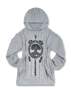 Camisola Elegante com Capuz | Árvore da Vida Bordada Suavemente à Mão, Camisola Casual, Presente Confortável para Todas as Estações