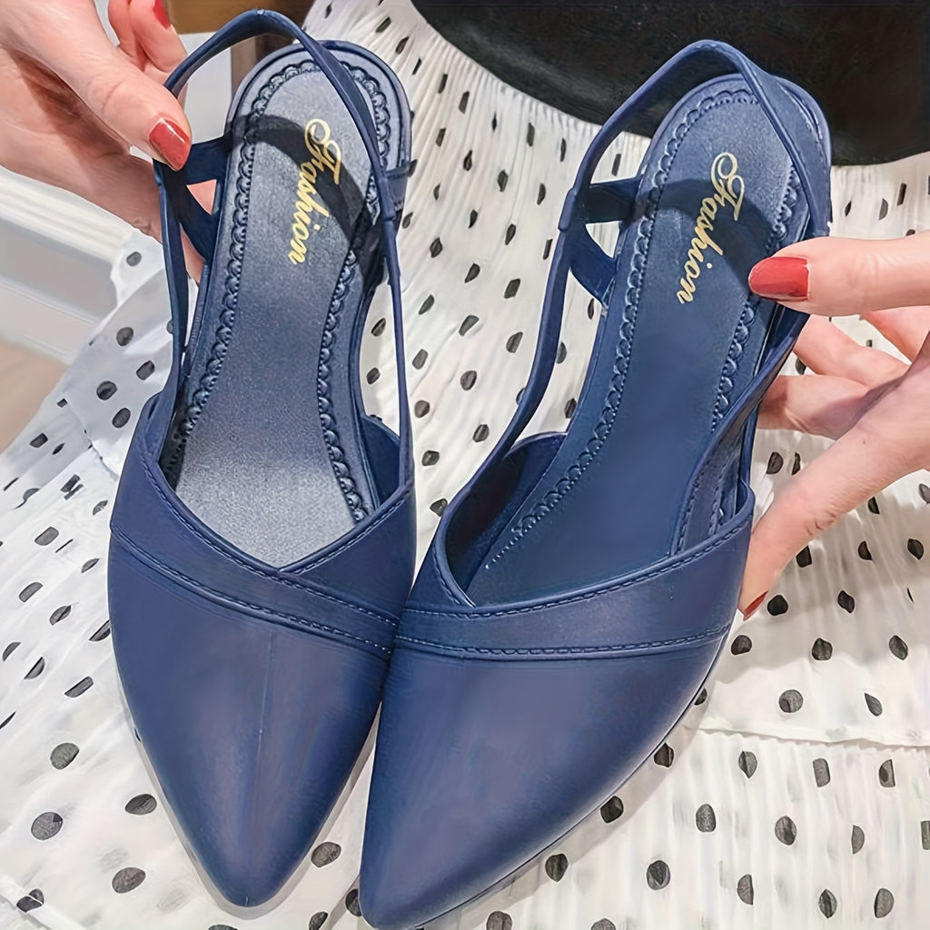 Sapatos de Trabalho Casual com Bico Fino e Sola Macia, Saltos Plataforma Antiderrapantes para Mulheres ao Ar Livre Com Solado Grosso, Flats Clássicos Versáteis da Moda