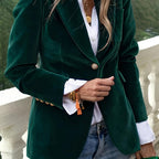 Timeless Women's Long Sleeve Buttoned Blazer - Tailored H-Line