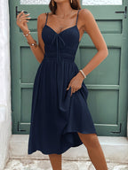 Chic Sleeveless A-Line  with Spaghetti Straps