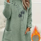 Cozy Dandelion Print Women's Knit Sweater - Autumn Essential