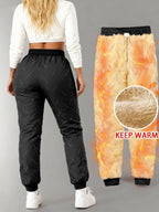 Calças de Inverno Femininas Forradas a Polar | Corte Larga com Bolsos com Zíper, Estilo Casual, Ideais para Uso Diário e Atividades ao Ar Livre, Presente de Natal Perfeito
