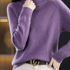 Chic High-Neck Women's Knit Sweater - Soft & Warm Essential