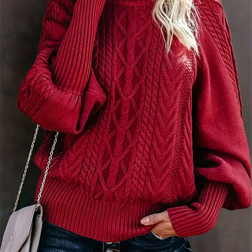 Chic Turtleneck Knit Sweater for Women