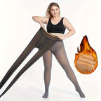 Collants forrados em fleece para mulheres de tamanhos grandes, ideais para o outono e inverno, leggings quentes com alta elasticidade.