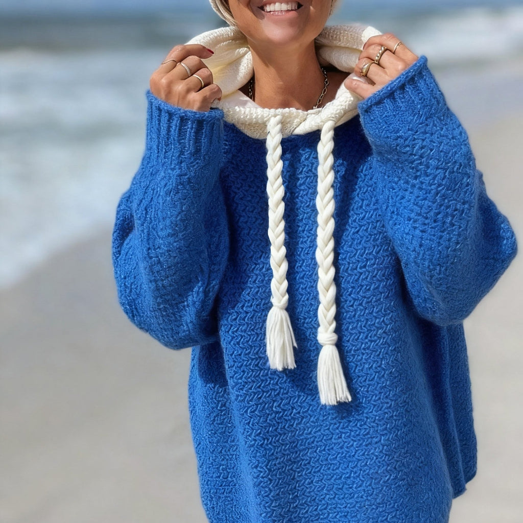 Elegant Women's Hoodie Sweater - Soft Semi-Transparent Knit