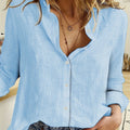 Elegant Long Sleeve Women's Blouse with Ruffle Detail