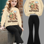 Adorable Dolphin Sweatshirt & Flare Pants Set for Girls