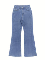 Jeans de ganga desbotados e de lavagem clara para mulher - Calças de perna reta sem elasticidade com design clássico de cinco bolsos, roupa para todos os dias e formal para todas as estações, jeans compridos de estilo streetwear para mulher, roupa versátil, roupa casual, costura de qualidade