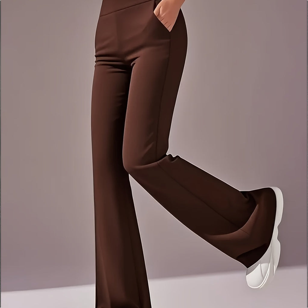 Effortless Comfort: Women's Flare Pants with Tummy Control