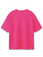 Camiseta Casual Feminina Plus Size Manga Curta Gola Redonda - Estampa de Bruxa e Celestial com Slogan "Wicked Changed for Good", Tecido Elástico Médio, Lavável em Máquina, Moda Verão, Vestuário Descontraído