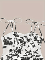 Vestido de praia sem mangas com estampa floral elegante para mulheres