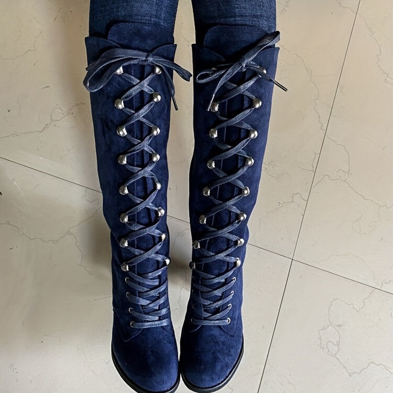 High Heel Lace-Up Winter Boots – Winter-Ready Style