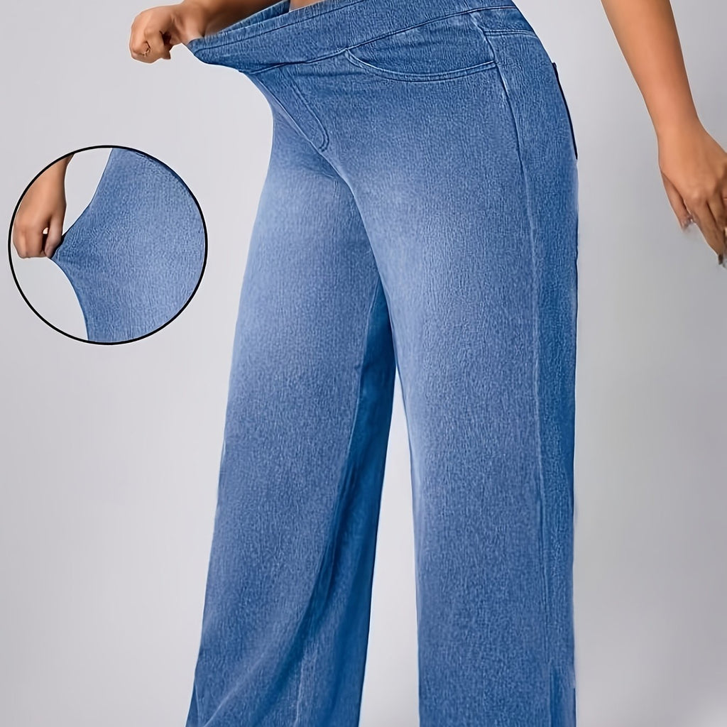 High-Waisted Stretchy Wide-Leg Jeans for Women