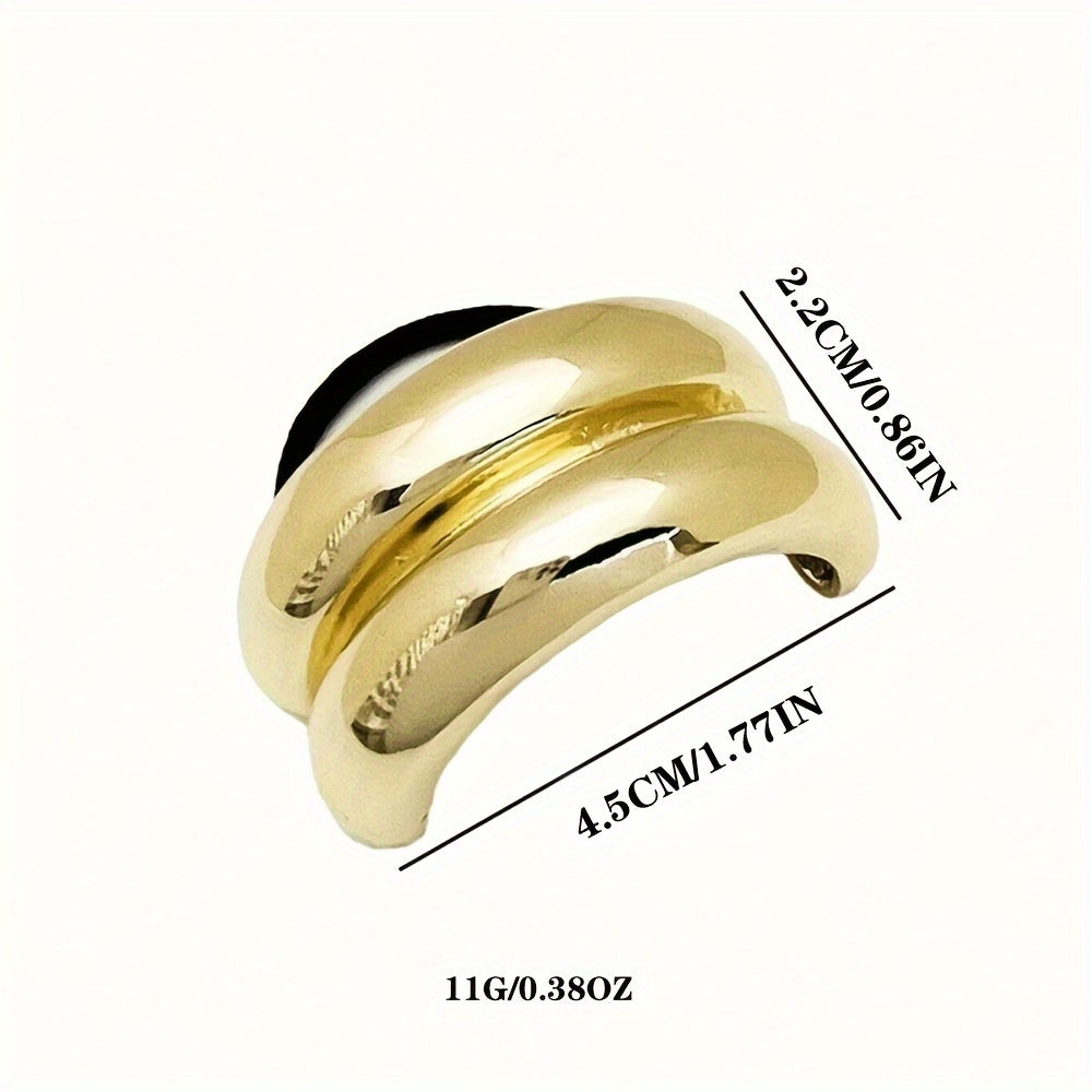 Conjunto de 3 peças de cordão de cabelo oco em liga dourada, design elegante e minimalista com detalhe de renda, cor sólida, para o festival de Natal, adequado para idades a partir dos 14 anos.