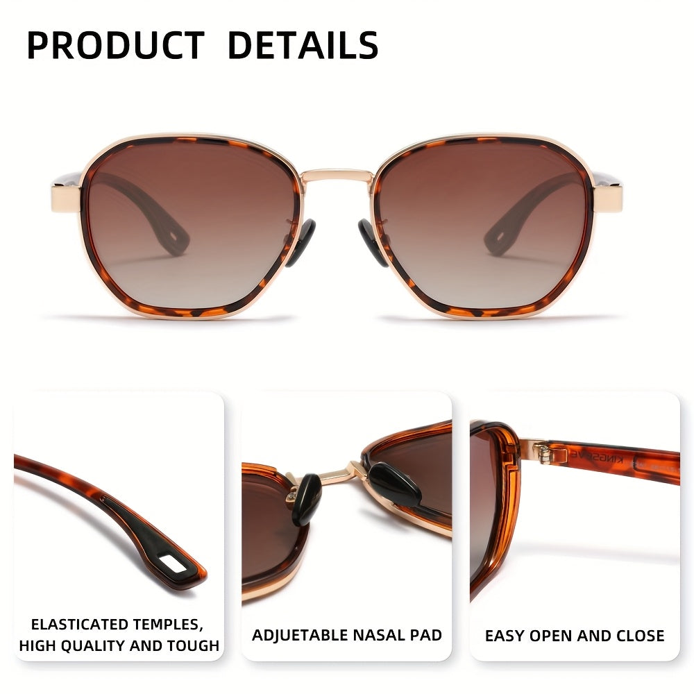 KINGSEVEN Design de Armação Redonda para Negócios, Adequada para Tendências de Moda Feminina, Armação Decorativa em Liga, Ideal para Uso Diário, Fotografia, Festas e Acessórios, Presente Exclusivo de Moda