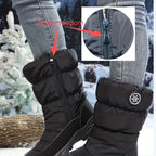 Botas de Neve de Inverno para Mulher - Botas Térmicas Isoladas para Clima Frio com Sola TPR Antiderrapante, À Prova de Vento e de Alta Qualidade - Botas de Meia-Perna para Clima Frio com Palmilha Acolchoada