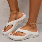 Sandálias de Plataforma Slip-On para Mulher - Sapatos de Praia Acolchoados em EVA com Suporte de Arco, Sola Antiderrapante - Chinelos para Interior/Exterior para Mulheres em Todas as Estações, - Calçado Leve e Fácil de Limpar para Casa, Viagem, Trabalho, Férias - Palmilha Acolchoada para Conforto Durante Todo o Dia