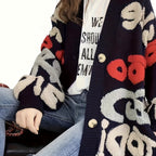 Charming Lettered Button Cardigan for Fall & Winter