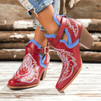 Botas de salto grosso com decoração de contas douradas para mulheres, design de fivela de moda, botas de tornozelo confortáveis para mulheres