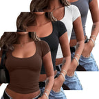 Essential Minimalist Women's Crop Tops - 4-Pack