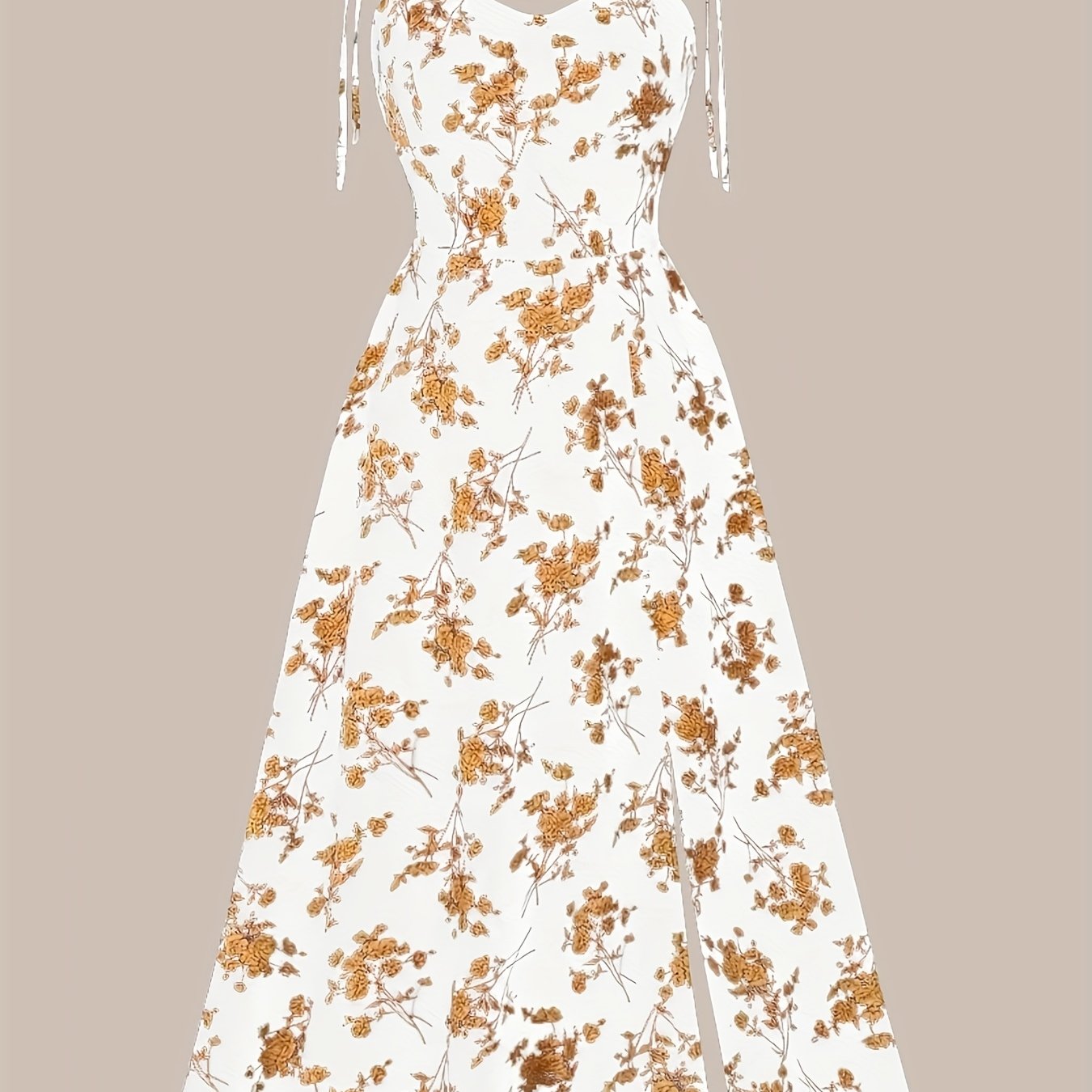 Elegant Floral Sleeveless Beach Dress for Women