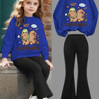 Adorable Dolphin Sweatshirt & Flare Pants Set for Girls