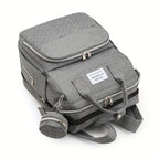 Mala de fraldas leve de grande capacidade para mulheres - Alças de ombro ajustáveis, vários compartimentos, fecho de correr e forro de poliéster para viagens, praia, férias - Cinza, Mala de fraldas, Transportador de acessórios de praia, Acessório de estilo para pais, Fecho de correr durável