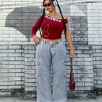 Light Blue High-Stretch Cargo Pants for Women