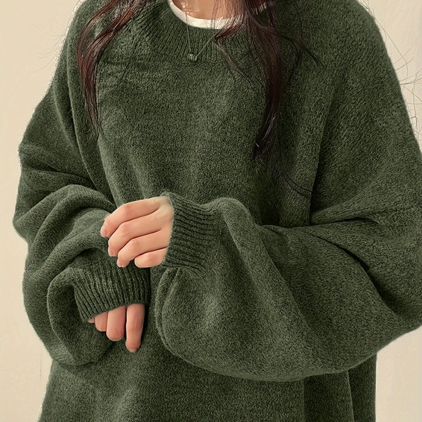 Elegant Split Solid Color Sweater | Casual Chic for Fall/Winter