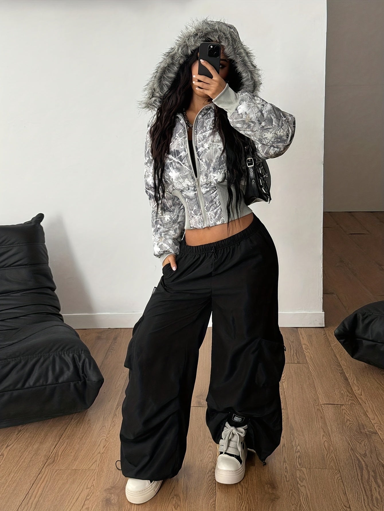 Casaco de Inverno Elegante para Mulher - Casaco de Manga Comprida com Fecho de Zíper Frontal, Tecido Sem Elasticidade, Roupa Exterior Chique para Eventos Diários e Formais - Casaco de Clima Frio de Fácil Cuidado para Mulheres