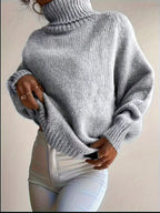 Blusa Feminina Elegante de Gola Redonda - Suéter Macio e Quente de Cor Sólida para Inverno, Lavável na Máquina, Tops Aconchegantes para Outono e Inverno, Versátil para Looks Casuais ou Sofisticados, Suéter Simples para Jeans/Vestidos/Saias