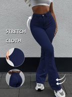 Jeans de ganga desbotados e de lavagem clara para mulher - Calças de perna reta sem elasticidade com design clássico de cinco bolsos, roupa para todos os dias e formal para todas as estações, jeans compridos de estilo streetwear para mulher, roupa versátil, roupa casual, costura de qualidade