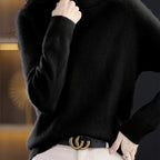 Chic High-Neck Women's Knit Sweater - Soft & Warm Essential