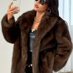 Elegant Faux Fur Winter Coat for Plus Size Women