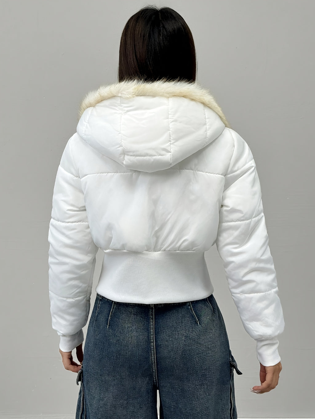 Casaco de Inverno Elegante para Mulher - Casaco de Manga Comprida com Fecho de Zíper Frontal, Tecido Sem Elasticidade, Roupa Exterior Chique para Eventos Diários e Formais - Casaco de Clima Frio de Fácil Cuidado para Mulheres