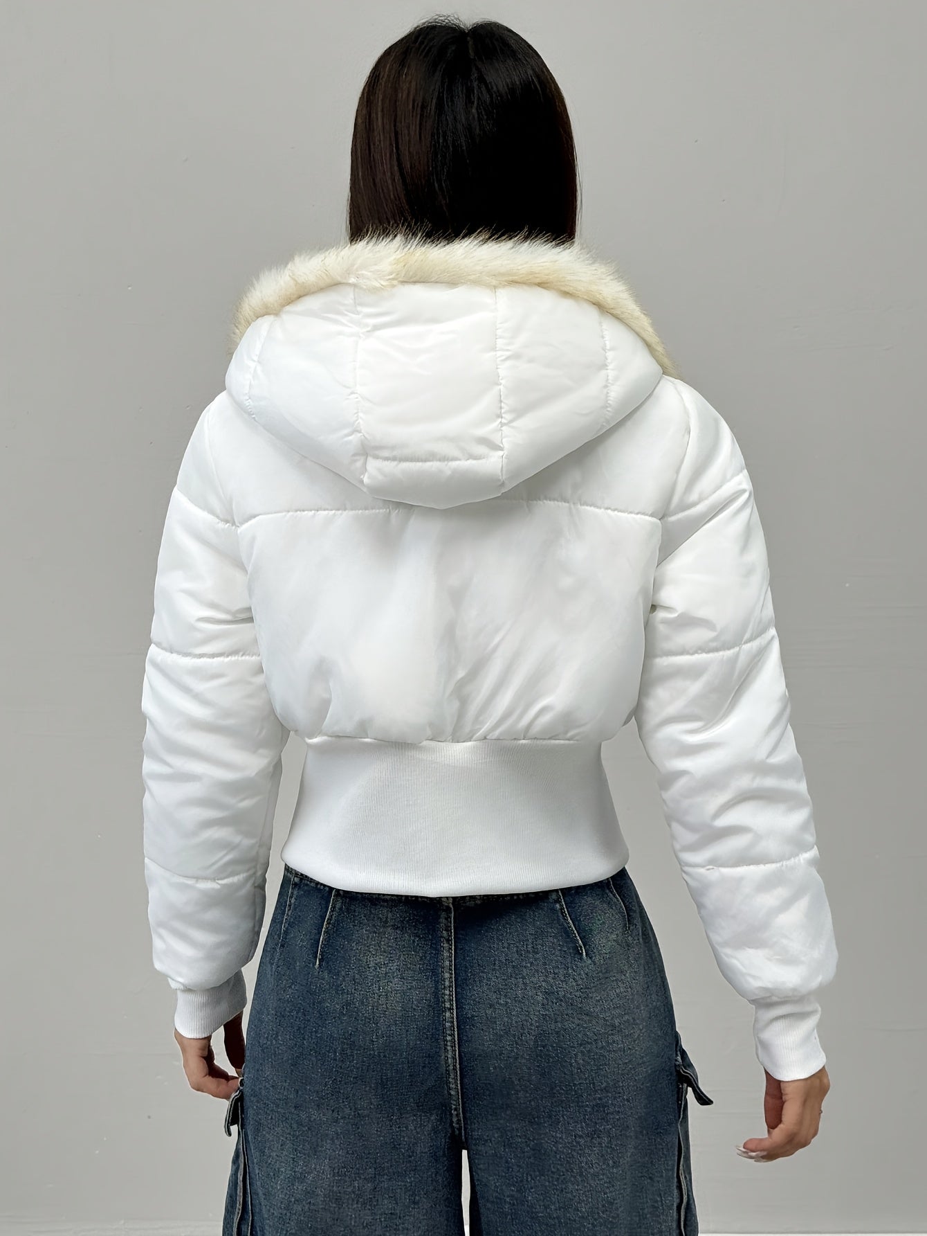 Casaco de Inverno Elegante para Mulher - Casaco de Manga Comprida com Fecho de Zíper Frontal, Tecido Sem Elasticidade, Roupa Exterior Chique para Eventos Diários e Formais - Casaco de Clima Frio de Fácil Cuidado para Mulheres