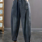 Harlan Women's Oversized Jeans - Cozy Winter Essential