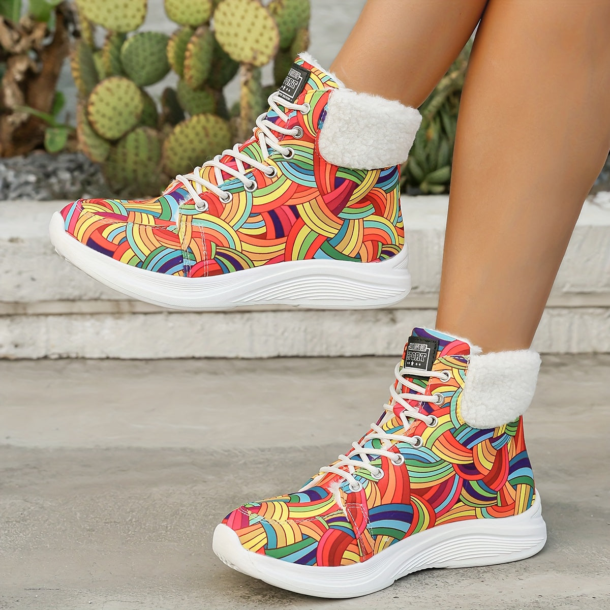 Botas de Neve Femininas de Inverno, Forradas e Acolchoadas - Sapatos Esportivos Curtos de Tornozelo a Meia Canela para Aquecer