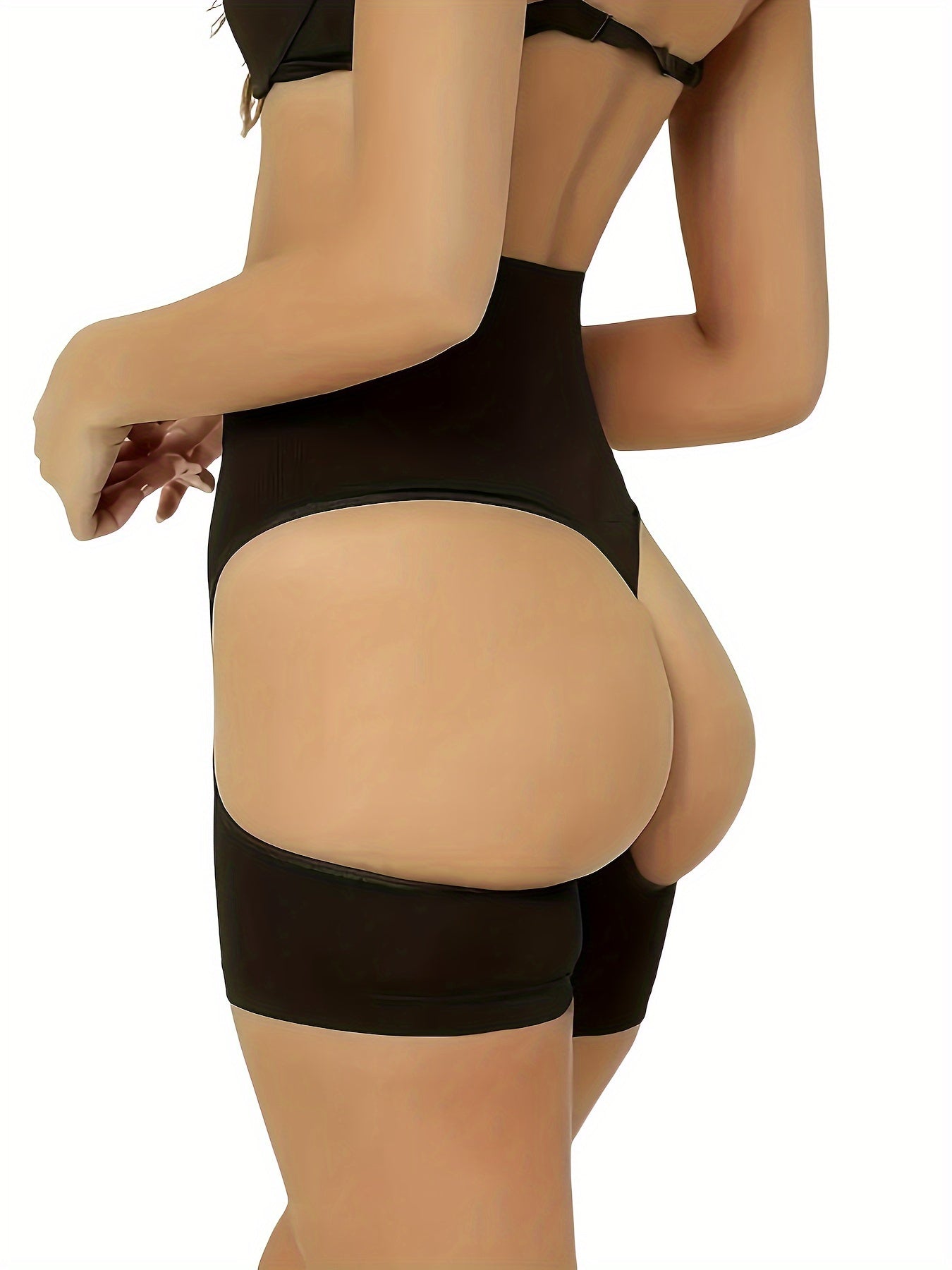 Calcinha de Cintura Alta com Controle de Barriga e Levantamento de Bumbum para Mulheres - Calcinha Modeladora Respirável com Realçador de Bumbum, Cueca Baixa Lisa e Sem Costura para Uso Diário, Academia e Pós-Parto (Preta) - Lavável na Máquina