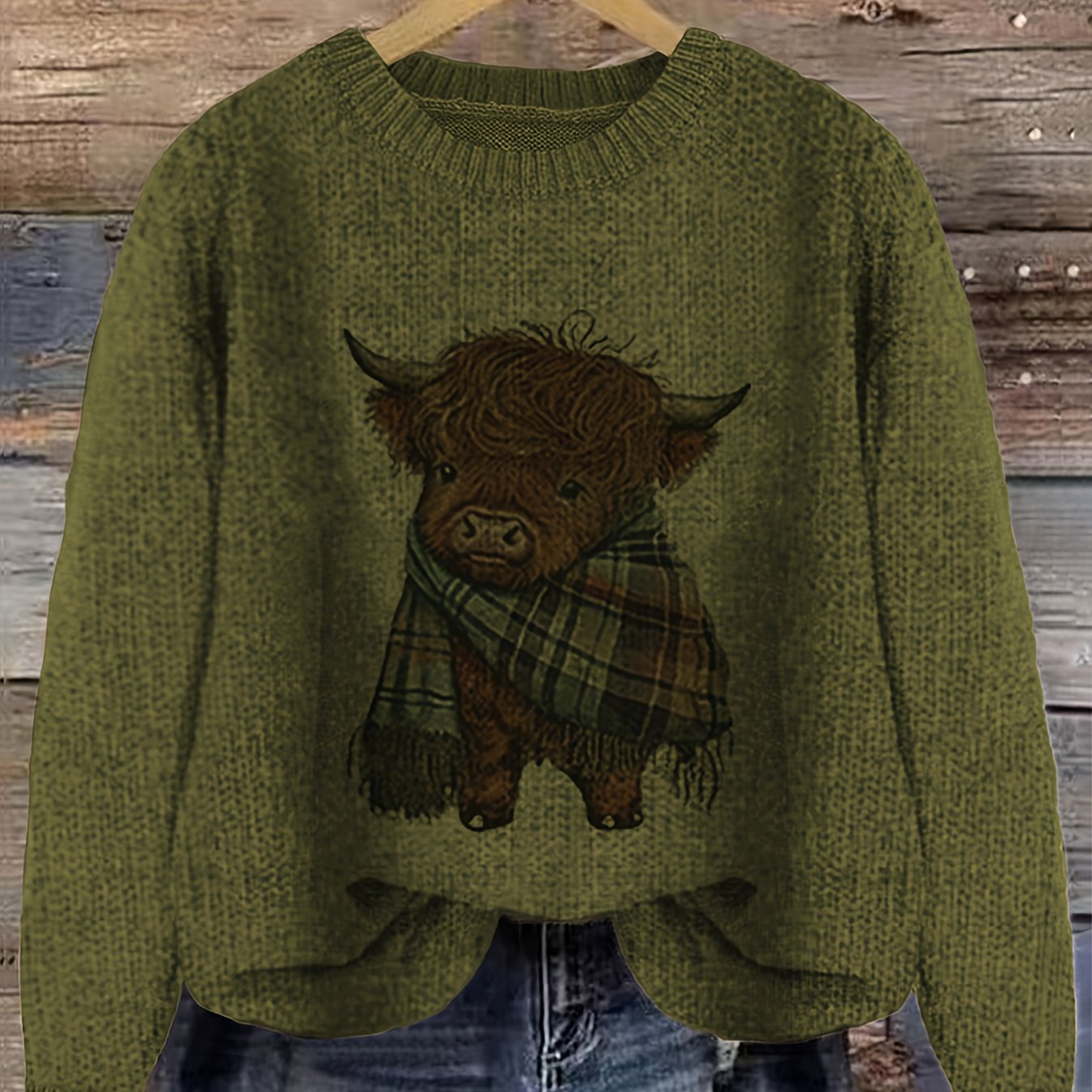 Chic Animal Print Round Neck Blouse