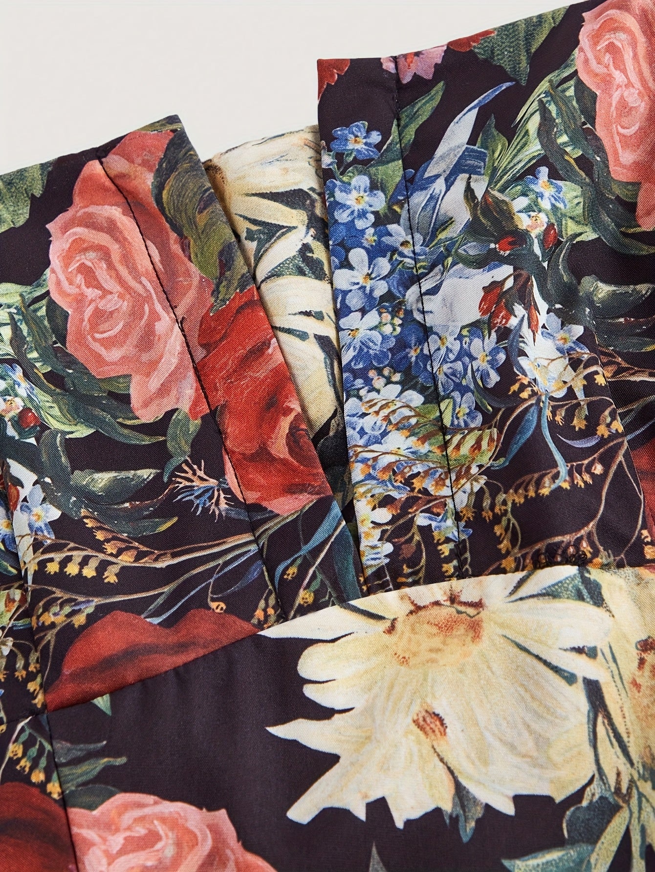 Vestido A-Line Elegante com Estampa Floral para Mulheres com Detalhe de Franzido - Estilo Vintage, Sem Mangas, Decote Redondo, Poliéster Leve para Festas de Primavera/Verão e Saídas Casuais, Vestido Floral