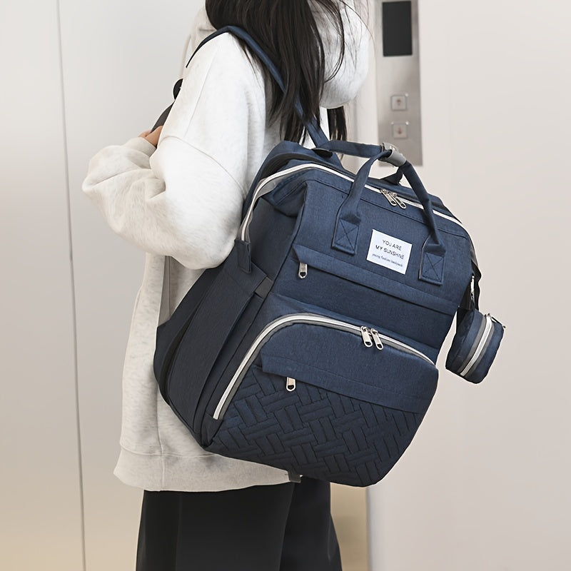 Mala de fraldas leve de grande capacidade para mulheres - Alças de ombro ajustáveis, vários compartimentos, fecho de correr e forro de poliéster para viagens, praia, férias - Cinza, Mala de fraldas, Transportador de acessórios de praia, Acessório de estilo para pais, Fecho de correr durável