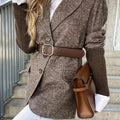 Sophisticated Women's Patchwork Blazer for Everyday Charm