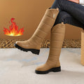 Botas femininas antiderrapantes de sola grossa; botas quentes e acolchoadas para inverno; botas esportivas femininas até o cano médio