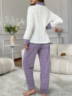 Conjunto de Pijama Novo Outono/Inverno, Manga Longa e Pernas, Urso Bordado com Design Canguru, Quente e Confortável, Casual Jacquard Solto para Adolescentes