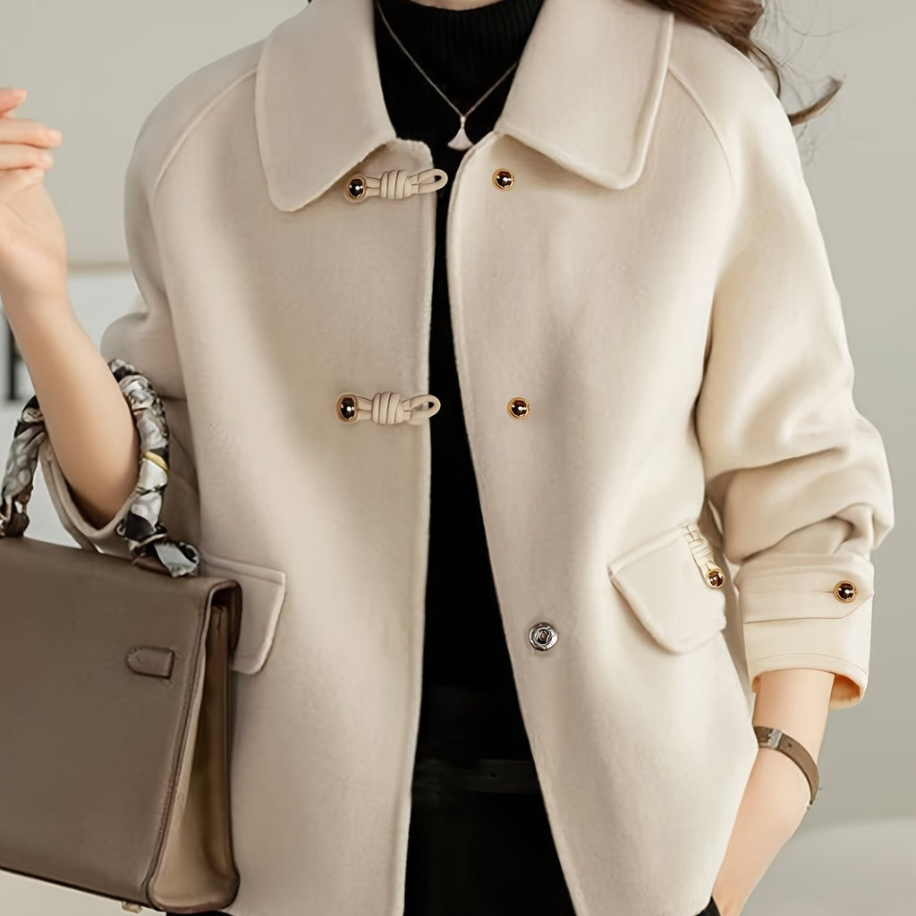 Timeless Pearl Button Tweed Blazer for Women