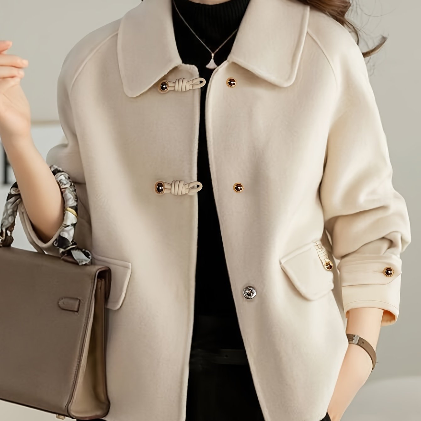 Timeless Pearl Button Tweed Blazer for Women