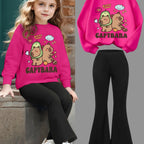 Adorable Dolphin Sweatshirt & Flare Pants Set for Girls