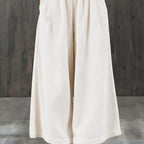 Wide-Leg Corduroy Pants with Elastic Waist and Pockets